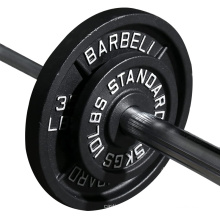Iron de fundición personalizado 2.5 lb 5 lb 10 lbs 25 lb 35 lb 45 lb duradero 2 pulgadas placa de levantamiento de pesas para gimnasio comercial